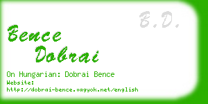 bence dobrai business card